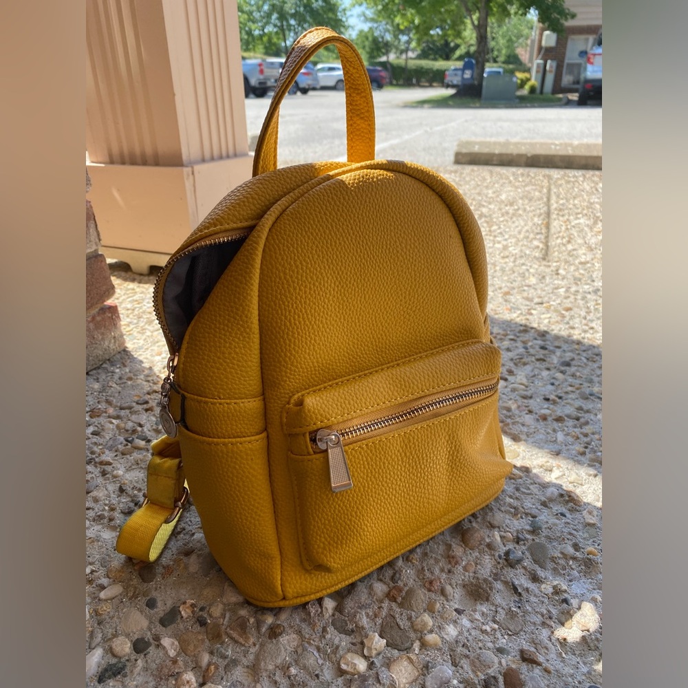Yellow Leather Backpack